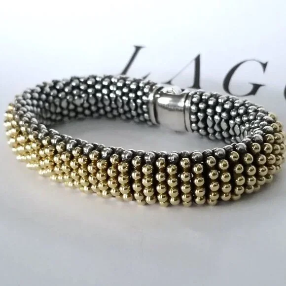 SOLD - LAGOS *ULTRA RARE* 15mm LUX Caviar 18K Gold Bracelet - PRISTINE $3850 - Picture 3 of 8